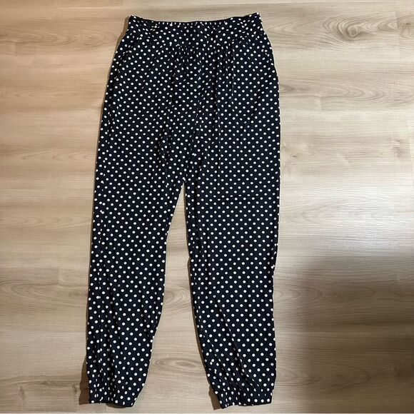 Lands' End Black and White Polka Dotted Slinky Pants Size Medium 10-12 - Picture 4 of 10
